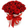 red roses in a hat box. Azerbaijan