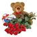 red roses with teddy and chocolates. Azerbaijan